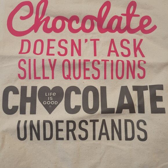 Life Is Good Handbags - Life is Good Bag Cream Canvas Simplicity Tote Chocolate Understands NWT New